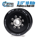 3.17-inch 10 Rib ZPE GripTec 2pc HellCat L2V Black Pulley & Hub Kit by ZPE GripTec
