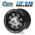 2.50-inch 10 Rib ZPE GripTec 2pc HellCat L3V Black Pulley & Hub Kit by ZPE GripTec