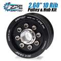 2.60-inch 10 Rib ZPE GripTec 2pc HellCat L2V Black Pulley & Hub Kit by ZPE GripTec