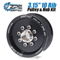 3.15-inch 10 Rib ZPE GripTec 2pc HellCat L2V Black Pulley & Hub Kit by ZPE GripTec