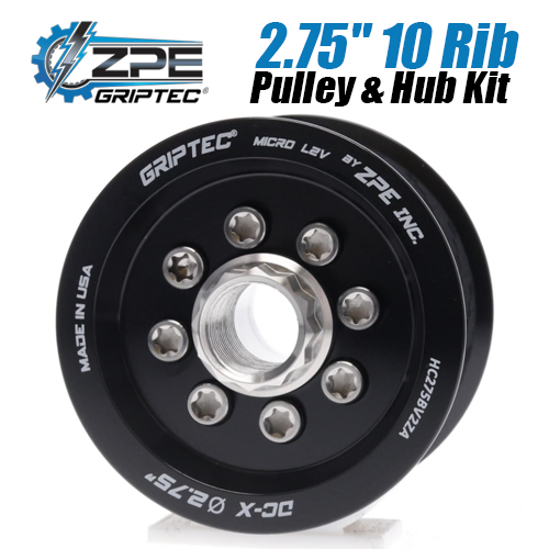 2.75-inch 10 Rib ZPE GripTec 2pc HellCat L2V Black Pulley & Hub Kit by ZPE GripTec