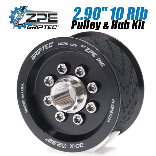 2.90-inch 10 Rib ZPE GripTec 2pc HellCat L2V Black Pulley & Hub Kit by ZPE GripTec